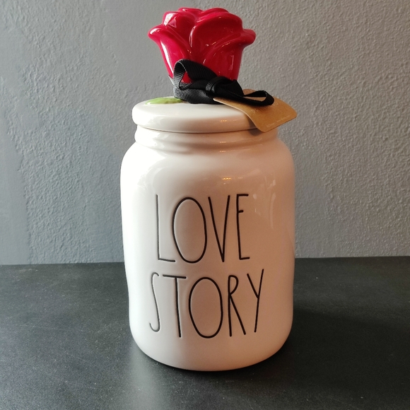 Rae Dunn Other - Rae Dunn canister with rose topper - Love Story